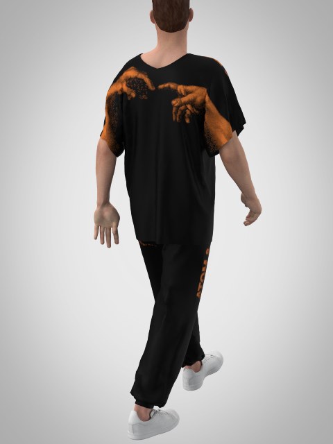 Baggy set in CLO3D, back
