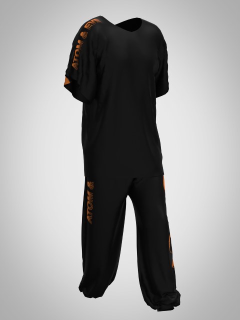 Baggy set in CLO3D, front