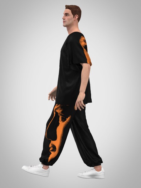 Baggy set in CLO3D, side