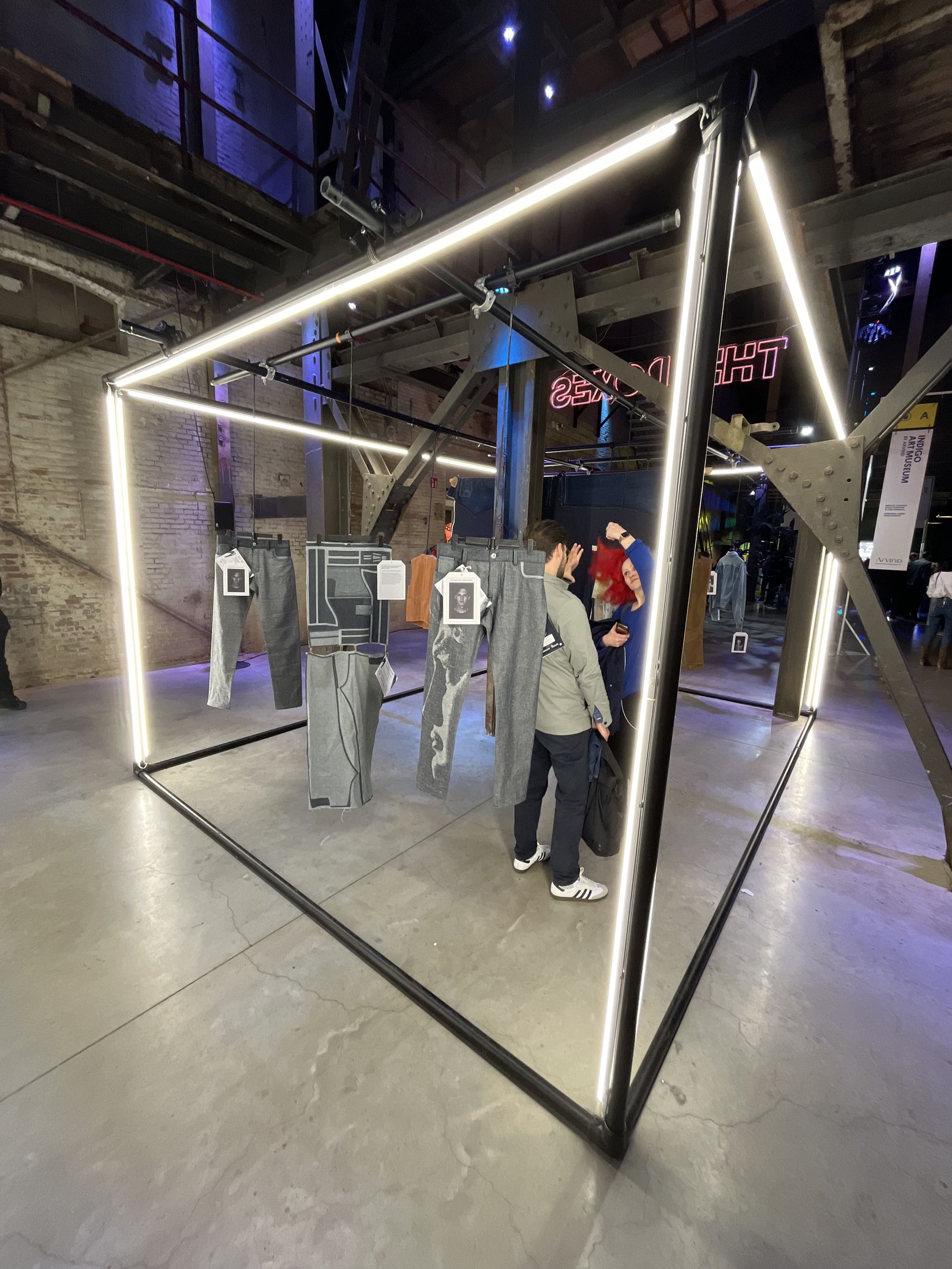 The jeans in the Kingpins light installation